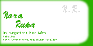 nora rupa business card